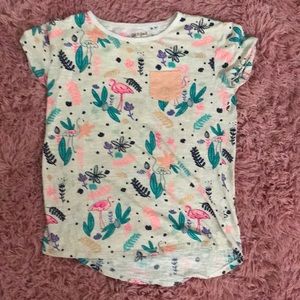 Target cat & jack flamingo tropical shirt girls XL 14/16